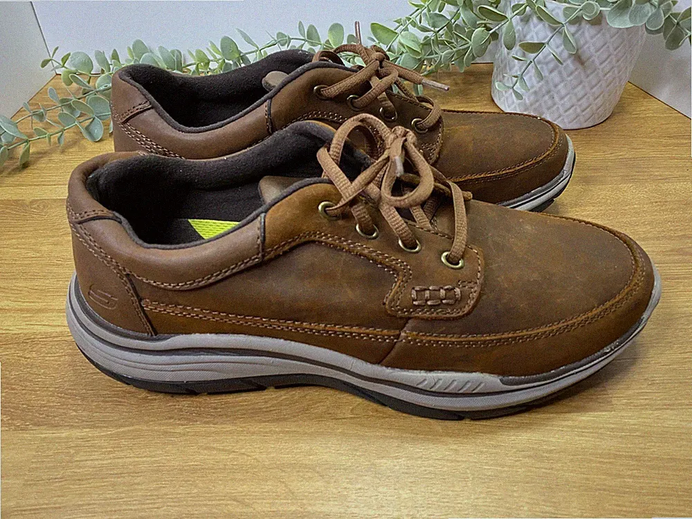 Skechers Men's 8.5 Expected 2.0 Raymer Shoes SN 204367 Brown Oxford Lace Up