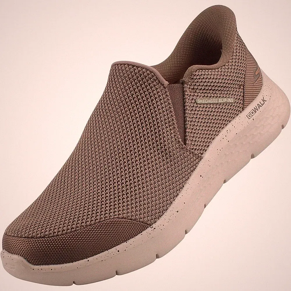 SKECHERS SLIP INS HERRENSCHUHE HALBSCHUH GO WALK FLEX 216333 BEIGE 40 BIS 45