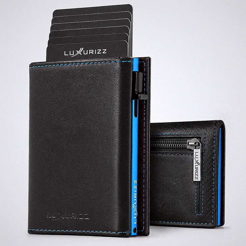 Slim Wallet Herren RFID Schutz Kartenetui Magnetverschluss Geldbörse Luxurizz®