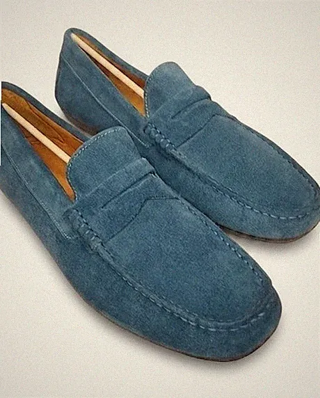 Blau Mokassin