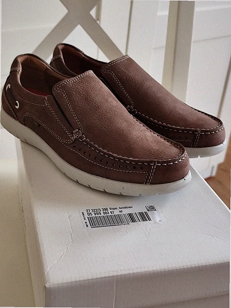 Slipper Loafer Atrai Herren Größe 39 Wildleder Leder Braun Neuwertig