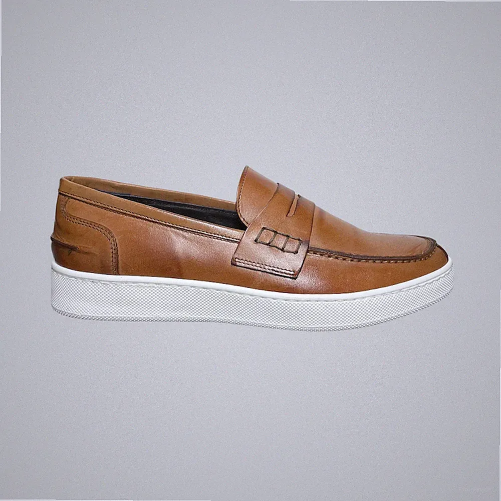 Sneaker Halbschuhe College Bendina Leder Leder Schuhe Made in Italy Loafers