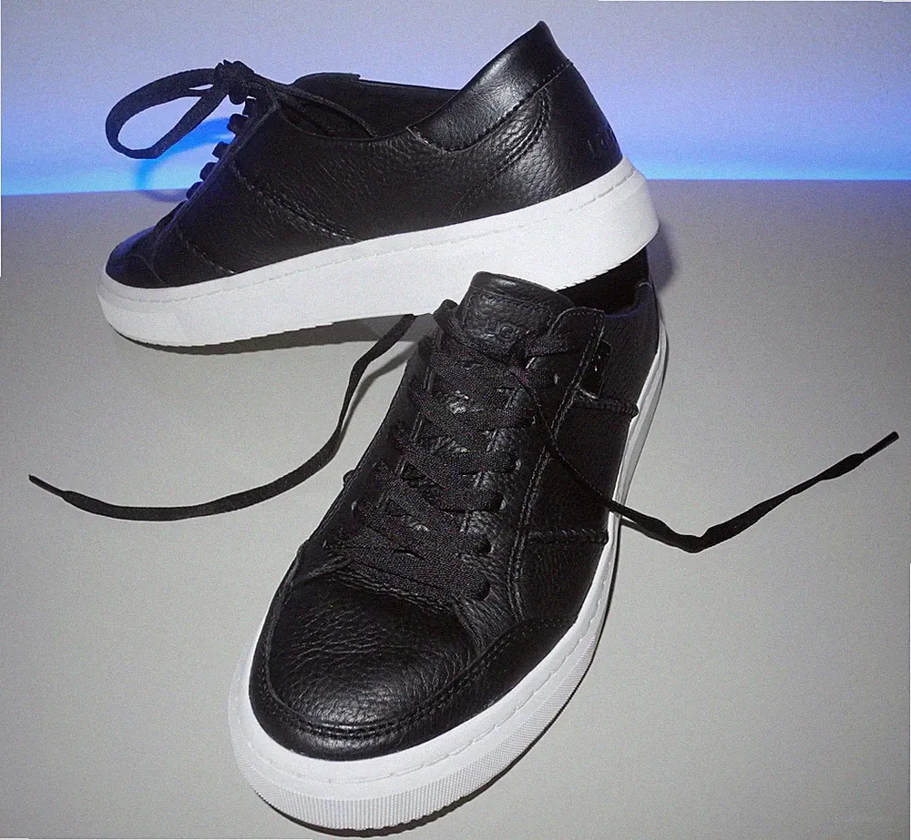 Sneaker UGG Sport UGGs Loafer ALAMEDA LACE 42 Leder black off white NEUW.!