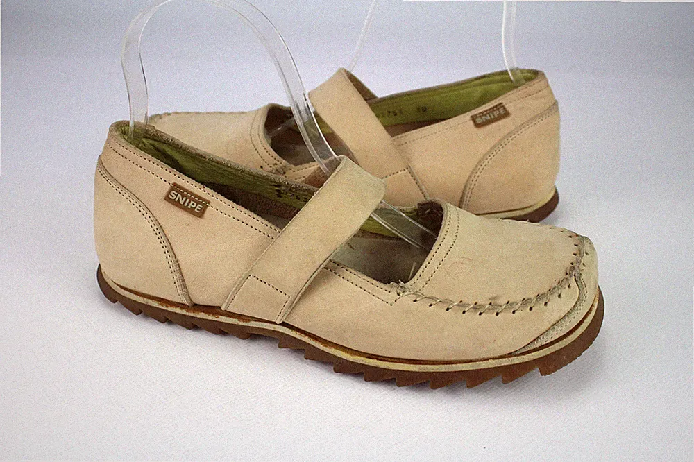 Snipe Gr.38 Damen Halbschuhe Ballerinas Slipper Loafers Beige TOP i 595