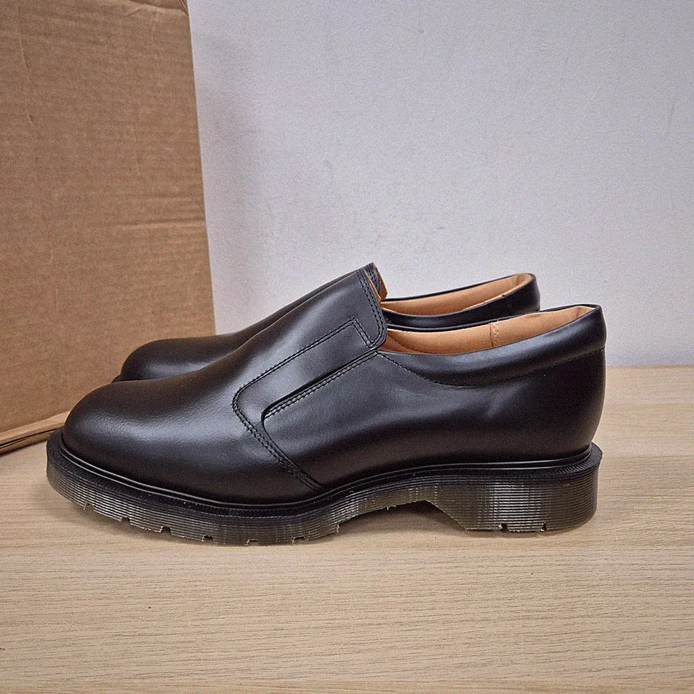 Solovair Vintage 1466 Schwarz Leder England Slipper Schuhe Halbschuhe Uk 11,5 #3