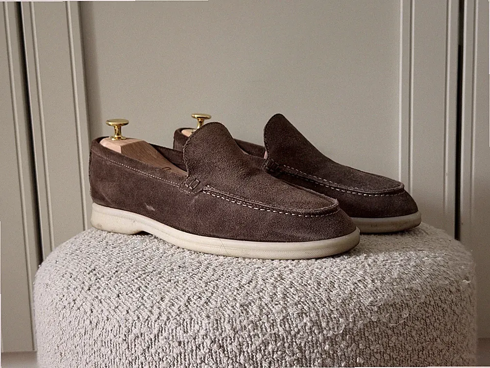 SPADA Roma Loafer Velours Leder Dunkelbraun 42