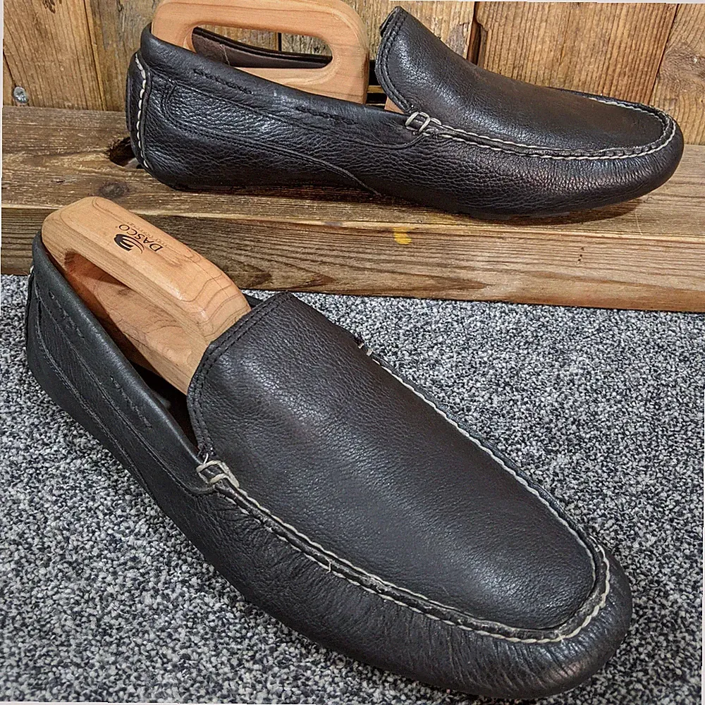 Sperry Gold Cup Herren Schwarz Leder Halbschuhe Fahren Schuhe UK 9 US 10M ASV Slipper