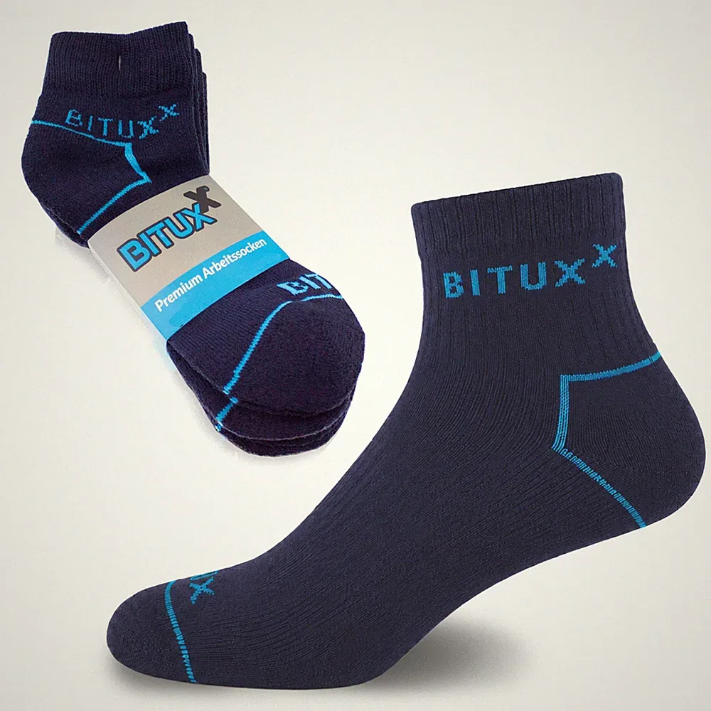 Sportsocken Arbeitssocken Freizeitsocken Unisex Socken Quaters Navy Blau Bituxx