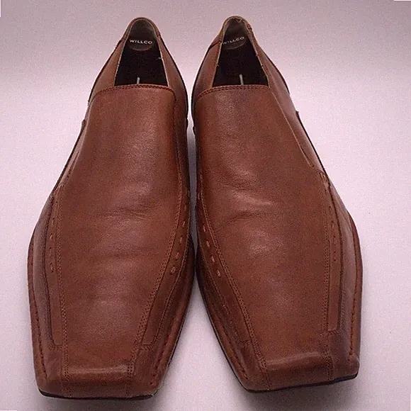 Stacy Adams Danton Men's Slip On Cognac Brown Bike Toe Dress Loafers Size 10M