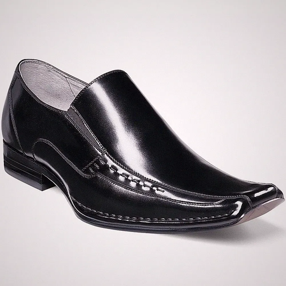 Stacy Adams Templin Schwarze Leder Bike Toe Loafer Herren Dress Schuhe
