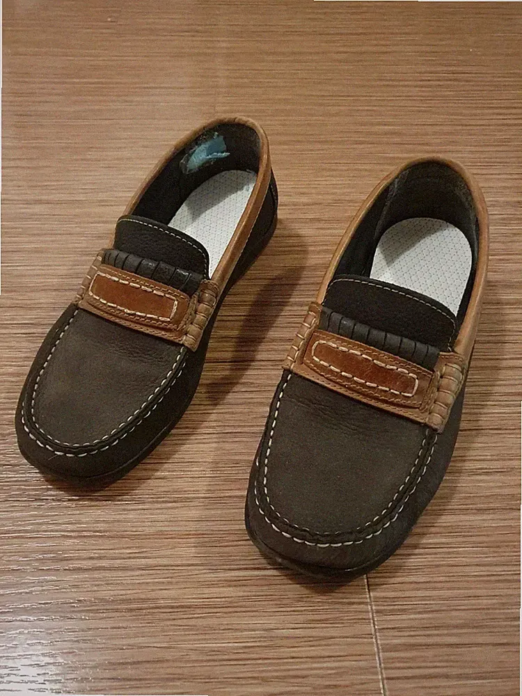 STED Herren Loafer Mokassins Slipper Gr. 40 Braun Schwarz Lederoptik Bequemschuh