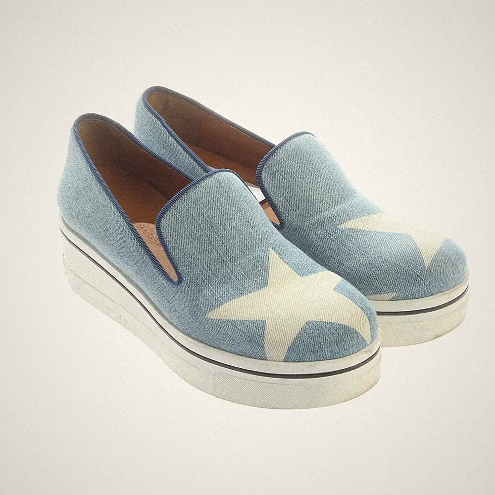 Stella McCartney Loafers 39 EUR Blau Weiß Sehr gut