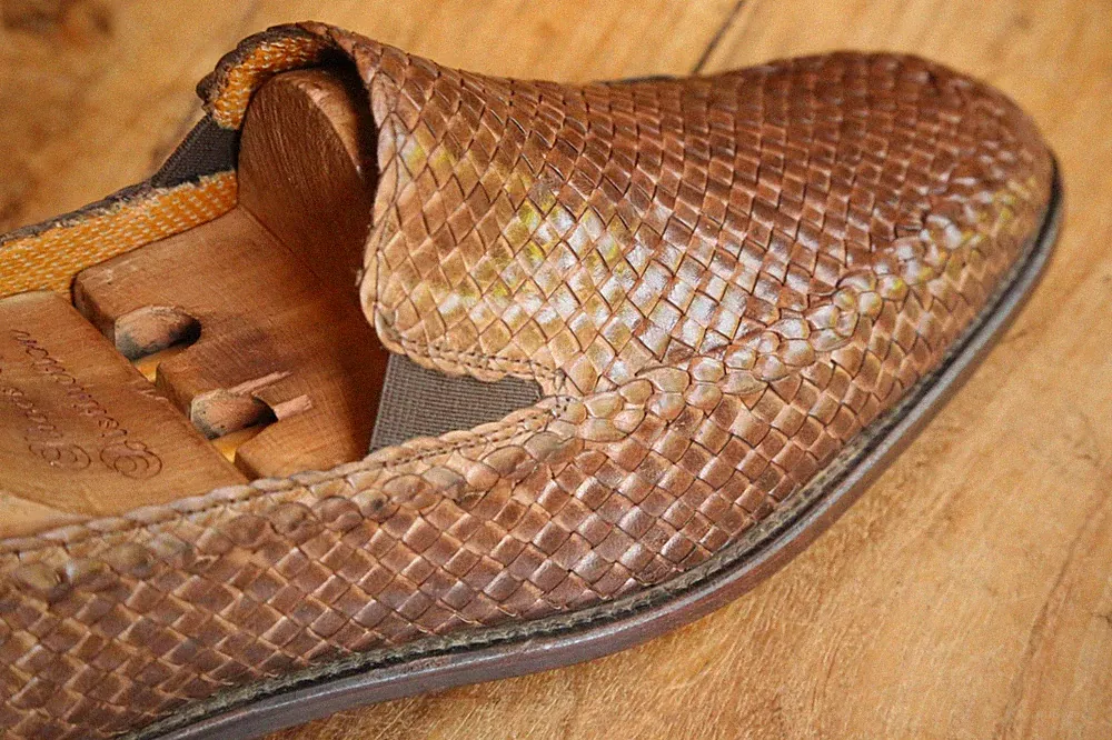 Stemar Braun Leder Gewebt Penny Schuhe Halbschuhe Herren UK 8 US 9 EU 42,5