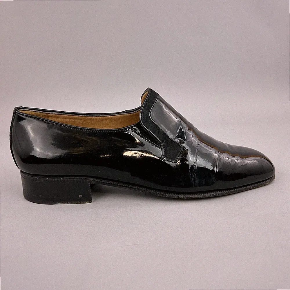 Stemar Kurt Geiger schwarz Lackleder formell Abend elegant Vintage Schuhe UK7