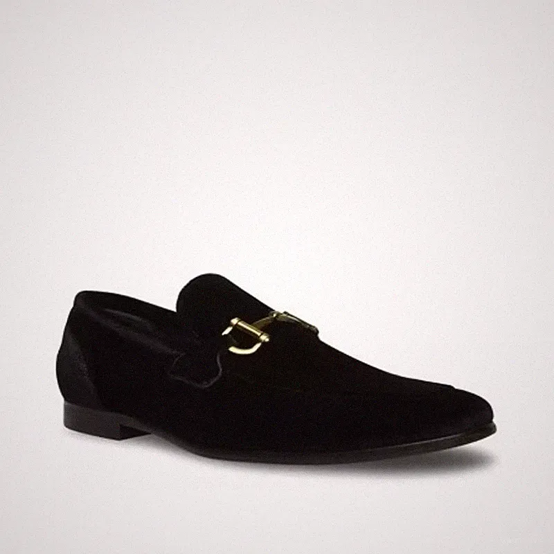 Steve Madden Delrayy Schwarz Samt Slipper Herren Business Schuh Loafer Gr. 7