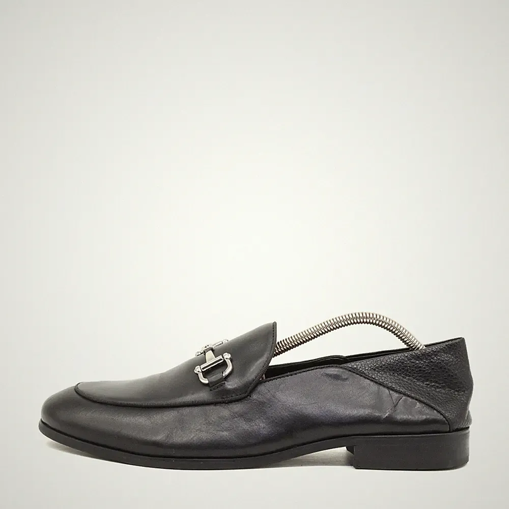 Steve Madden Herren Loafer EU 42,5 Sauce Schwarz Leder Hochwertiges Slipper