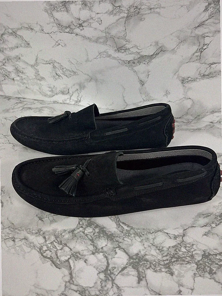 Steve Madden Herren Wildleder Quaste Halbschuhe Schwarz Mokassins Slipper UK 9 US 10 EU 43