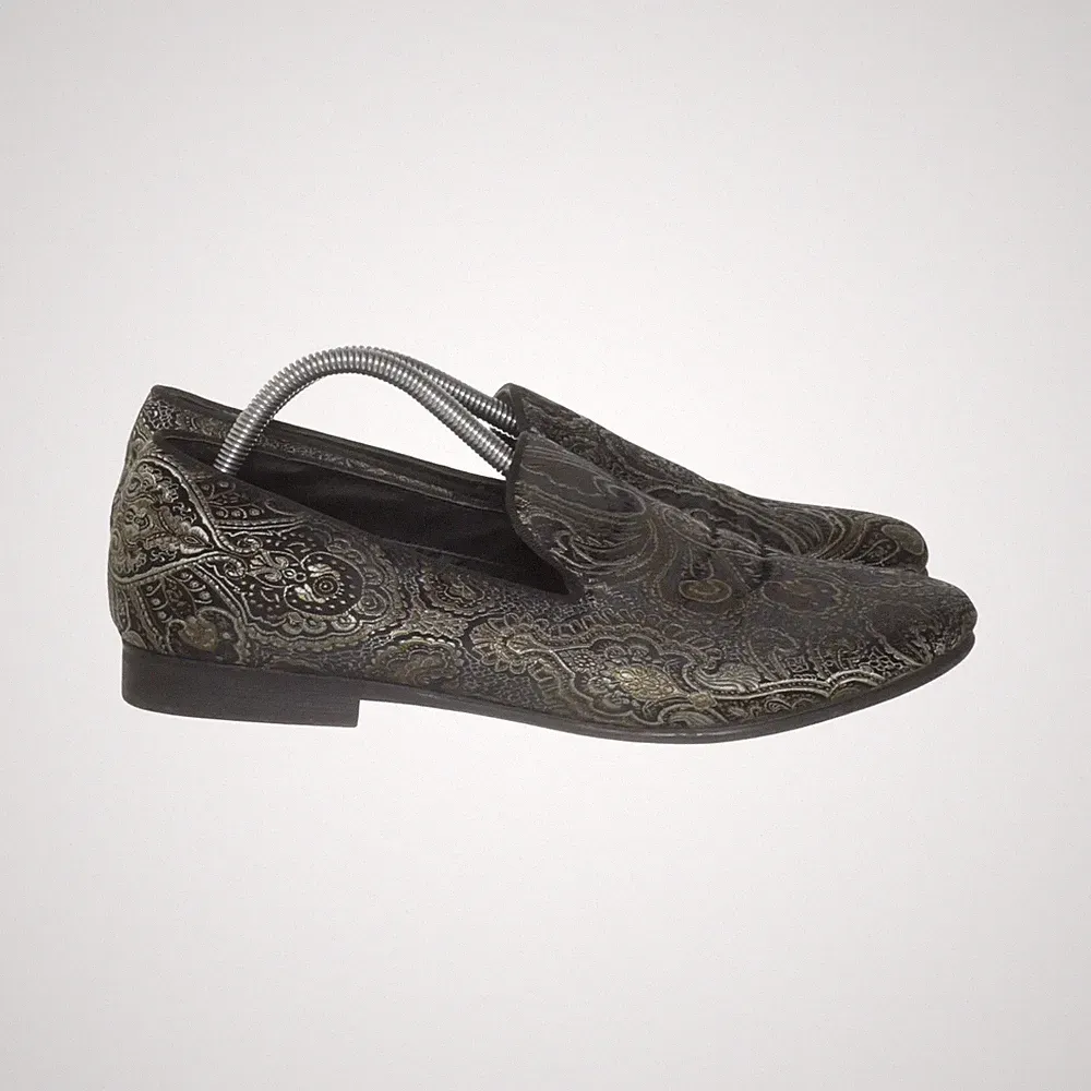 Steve Madden, Loafers, Größe: 43 1/2, Polyurethan, Schwarz/Gold/Mehrfarbig #jrK