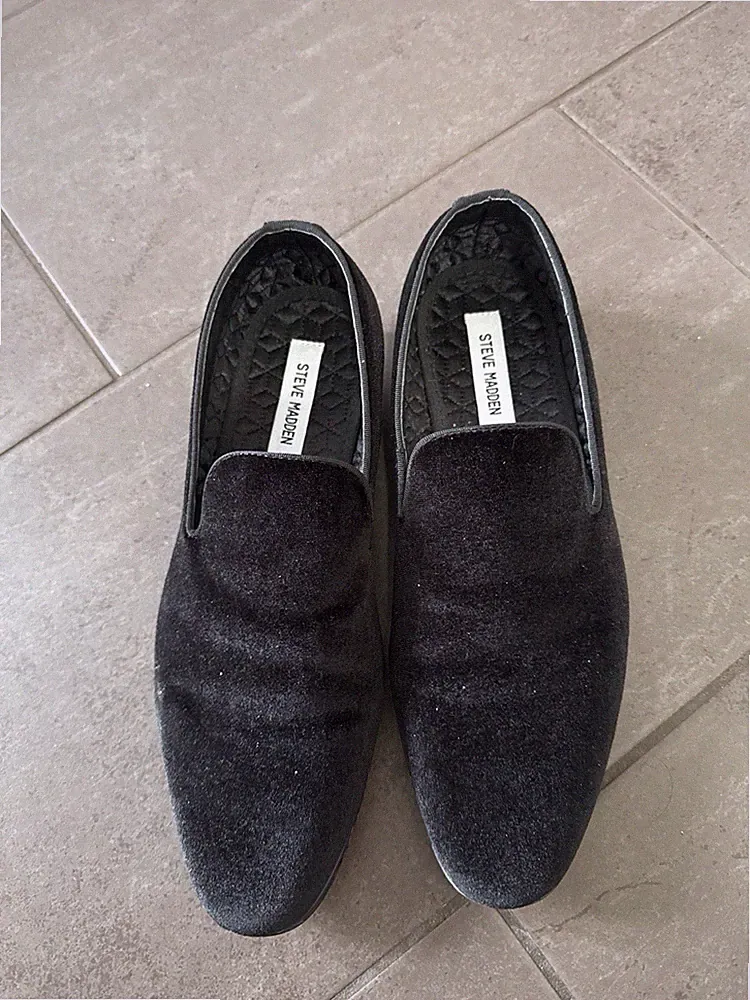 Steve Madden Men's Laight Slip-On Loafer Black Velvet Size 9