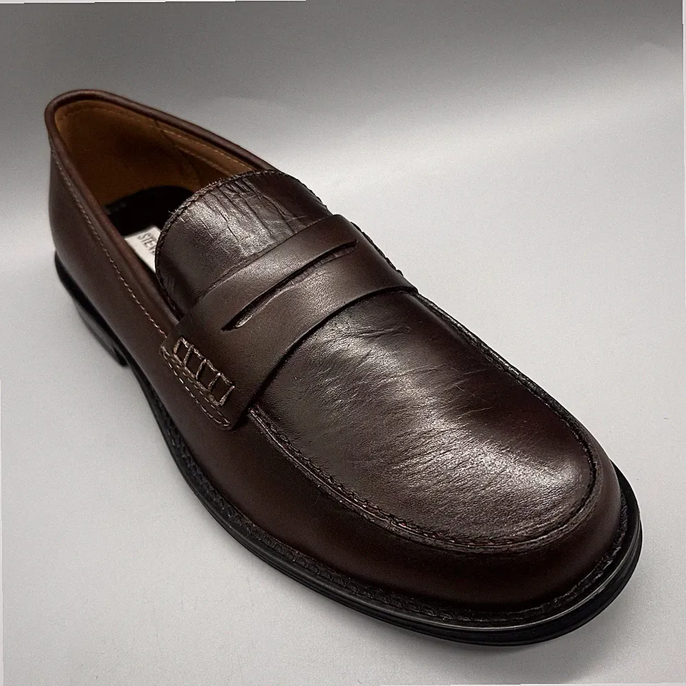 Steve Madden Penny Halbschuhe Schuhe abgenutzt braun Leder Herren UK 8,5 US 9