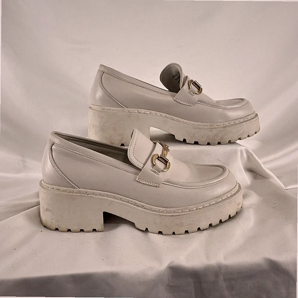 Steve Madden White Chunky Vegan Loafers Women’s Size EU 40