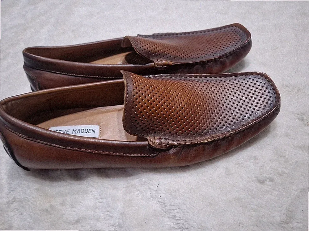 Steven Madden Herren Braun Freizeit Halbschuh Boot Leder Schuhe 👞 Größe 9