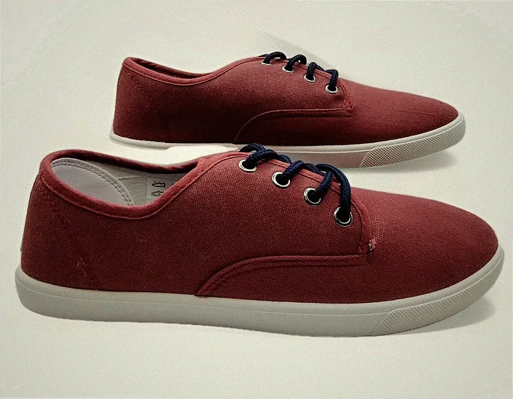 Stone Creek Herren Canvas Halbschuhe In Burgund Größe UK8 Brandneu im Karton