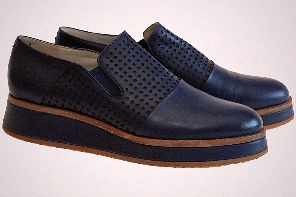 STRENESSE ✭Luxus Damen Schuhe✭Gr. 41 ✭BLAU►Echt Leder Slipper Loafer✭TOP ZUSTAND