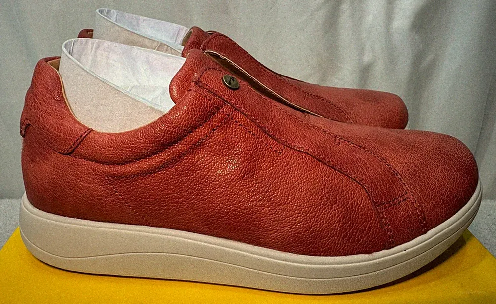 Strive Leder Halbschuhe UK 8 / 42 Cosmic Rust Rot Braun Slipper