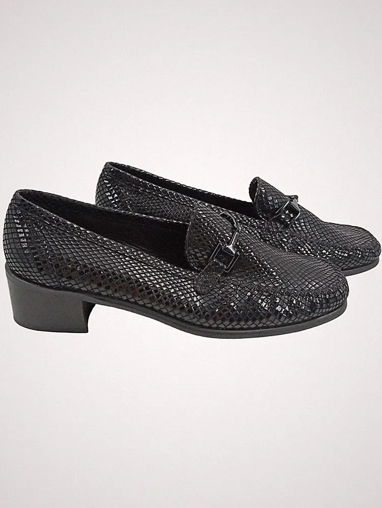 Stuart Weitzman Damen Loafer Slipper Schwarz Gr. 39.5 Klassisch Tierdruck