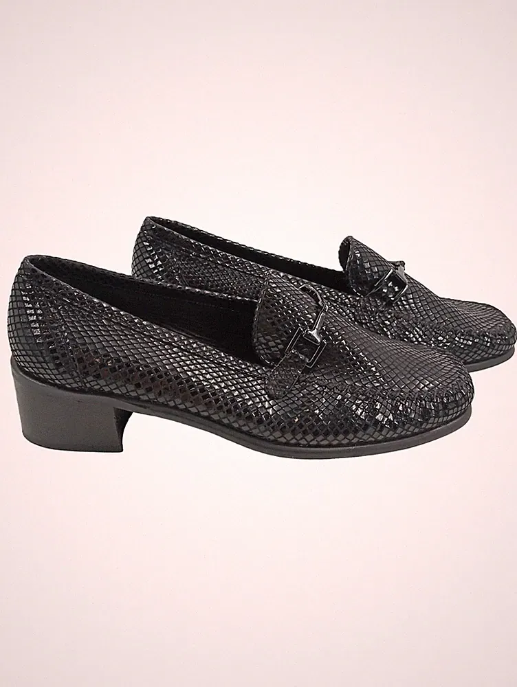 Stuart Weitzman Damen Loafer Slipper Schwarz Gr. 39.5 Klassisch Tierdruck