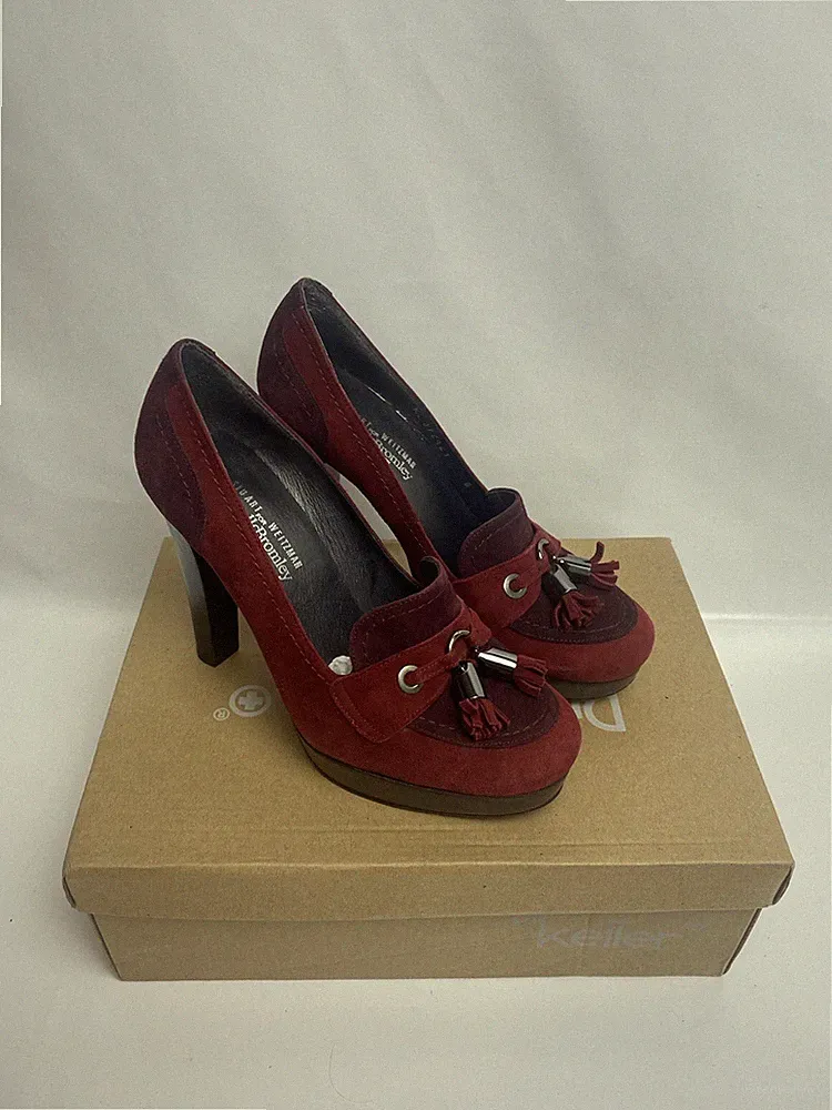 Stuart Weitzman for Russell and Bromley Schuhe rot KL372421 Halbschuh Absatz Gr. 4