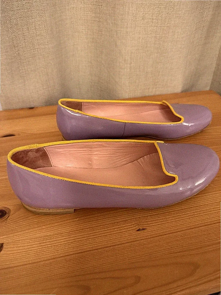 Studio Pollini Lackleder Loafer – Flieder & Gelb – Gr. 37 – Sehr Gut