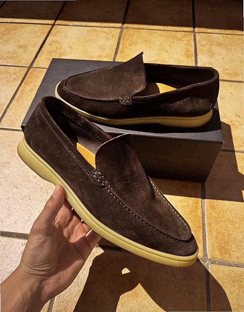 Suitsupply- Dark Brown Suede Summer Loafer EU42 Men Flat Shoes