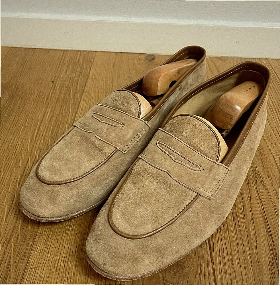 SUITSUPPLY Sued | Wildleder Loafer Schuhe | Beige | Gr 43 | UK 9 | US 10 TOP