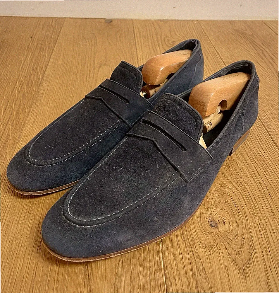 SUITSUPPLY Sued | Wildleder Loafer Schuhe | Navy Blau | Gr 42 | UK 8 TOP