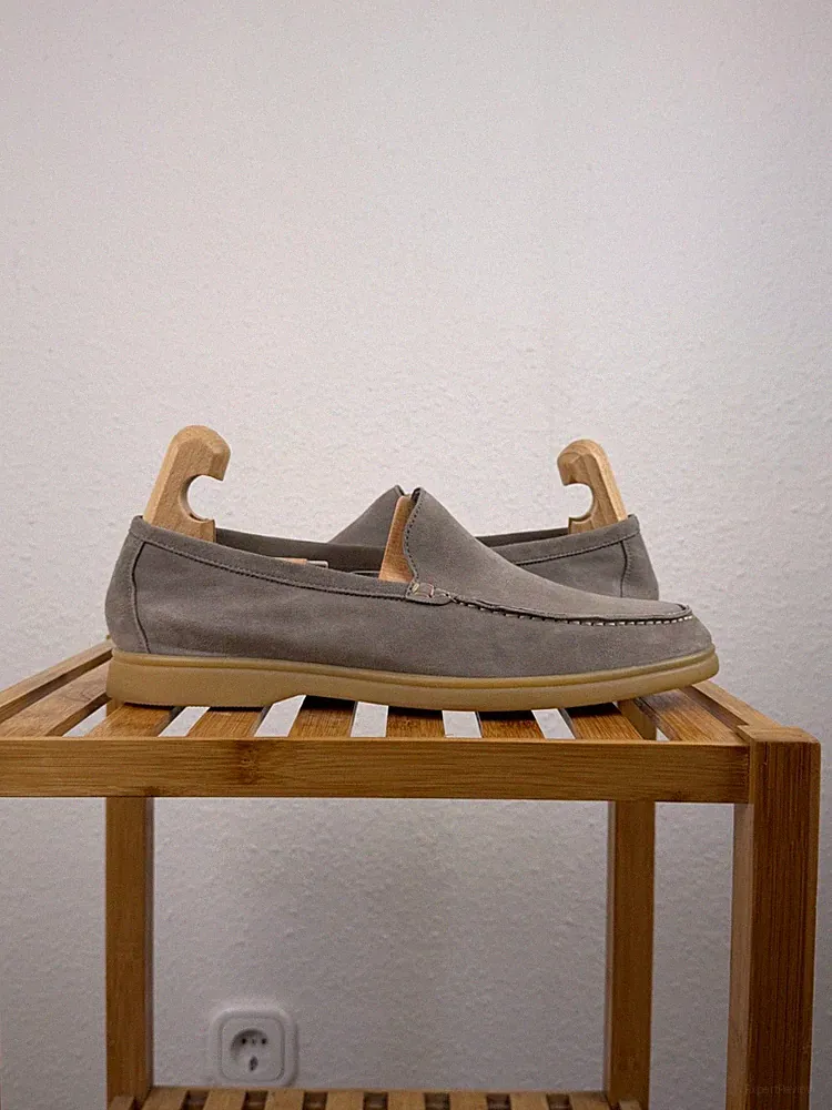 Suitsupply Summer Walk Gray Italian Calf Suede Loafers Slip-On Shoes Size 42