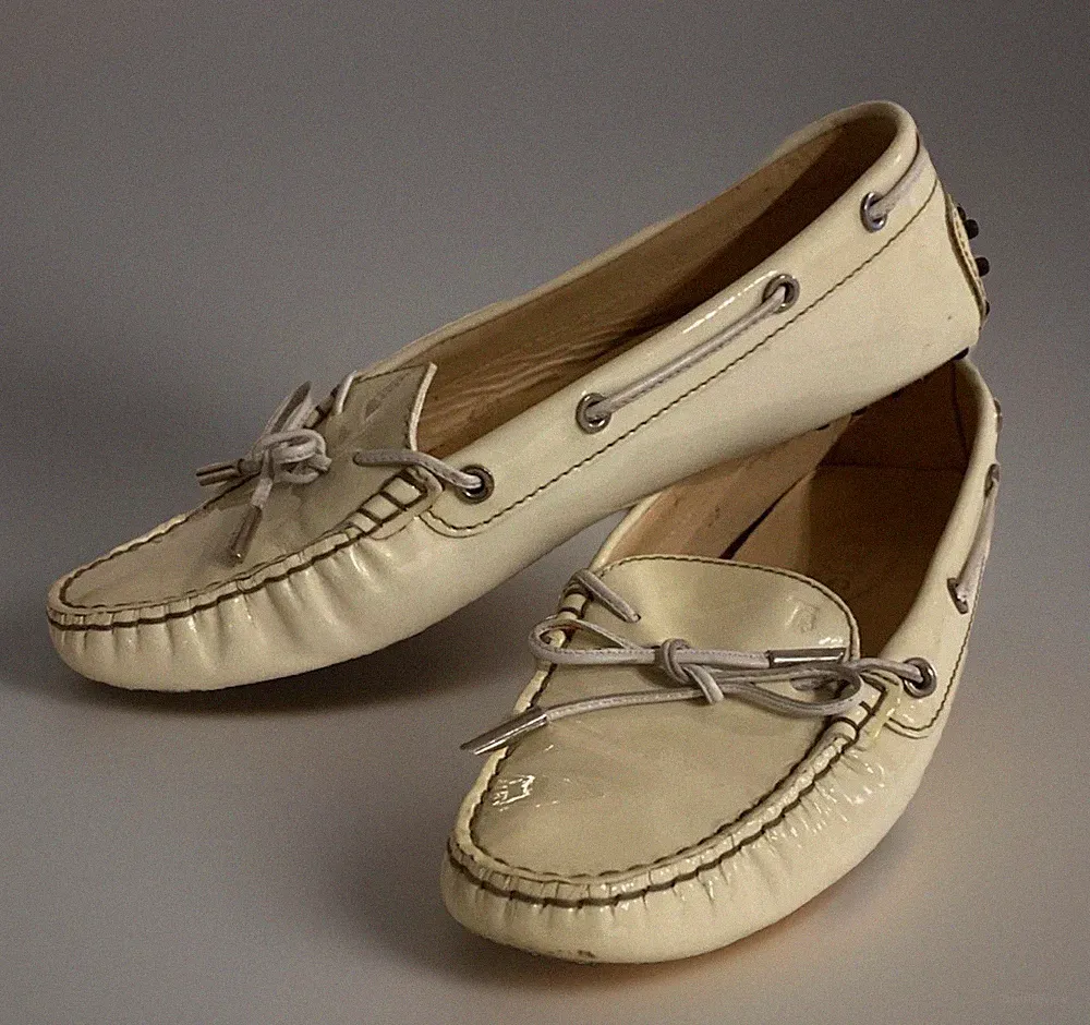 Super schöne bequeme ital. Tod‘s Mokassins 38 Elfenbein Loafers Schuhe 5