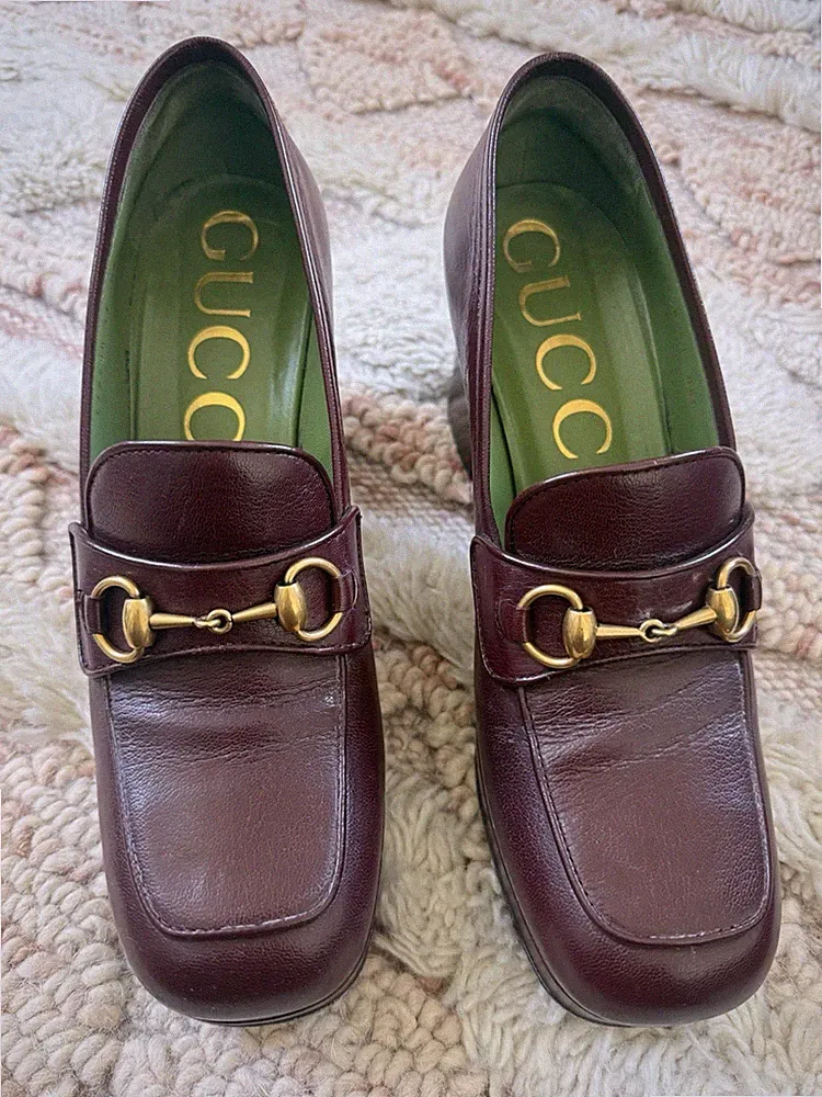 Super trendy! Gucci Loafer Houdan Leder Dunkelrot, Größe 41