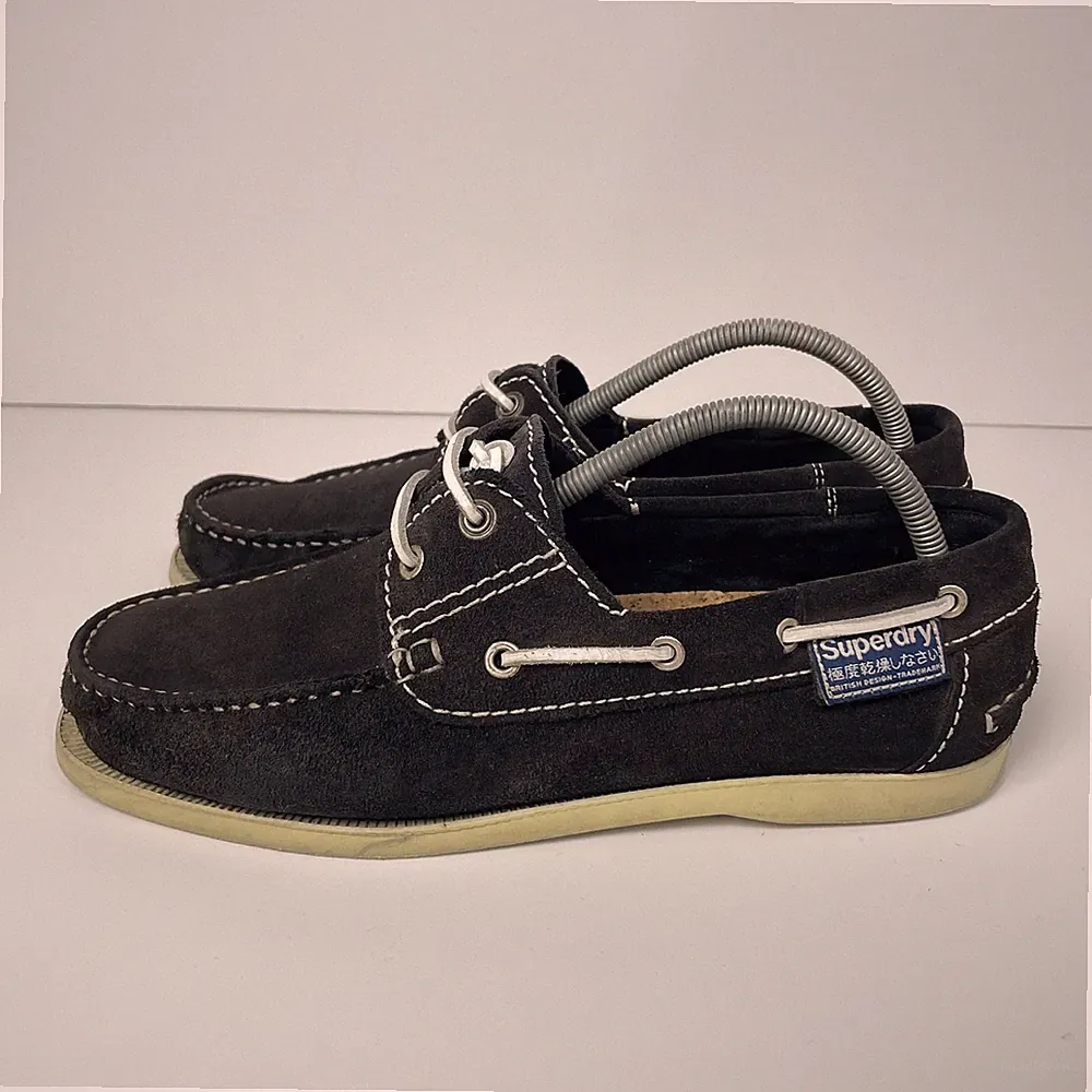 Superdry Herren Braun Schwarz Wildleder Mokassin Boot Halbschuhe UK 9 EU 43