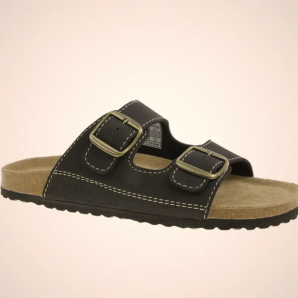 Supersoft 174 001 Herren Pantolette Sandale Lederfussbett Kork Schnallen Slip on