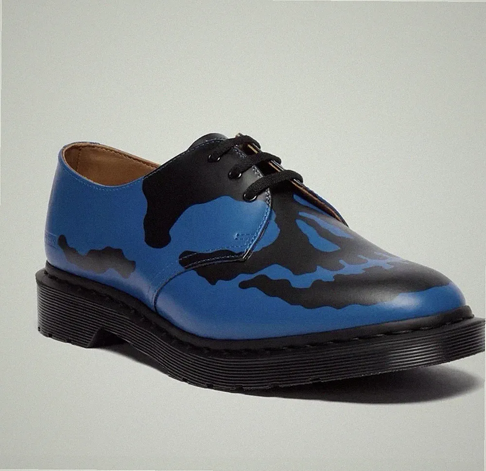 Supreme FW25 Dr. Martens 1461 3-Eye Shoe Skull Blue Black | Brand New Size 10.5M