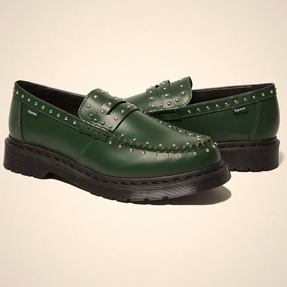 Supreme x Dr. Martens Studded Penton Loafer Dark Green 25SS Week 13 Japan New