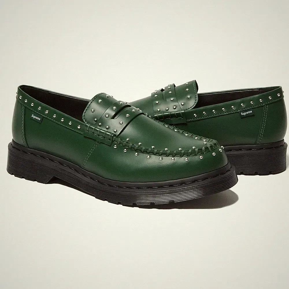 Supreme x Dr. Martens Studded Penton Loafer Dark Green 25SS Week 13 Japan New