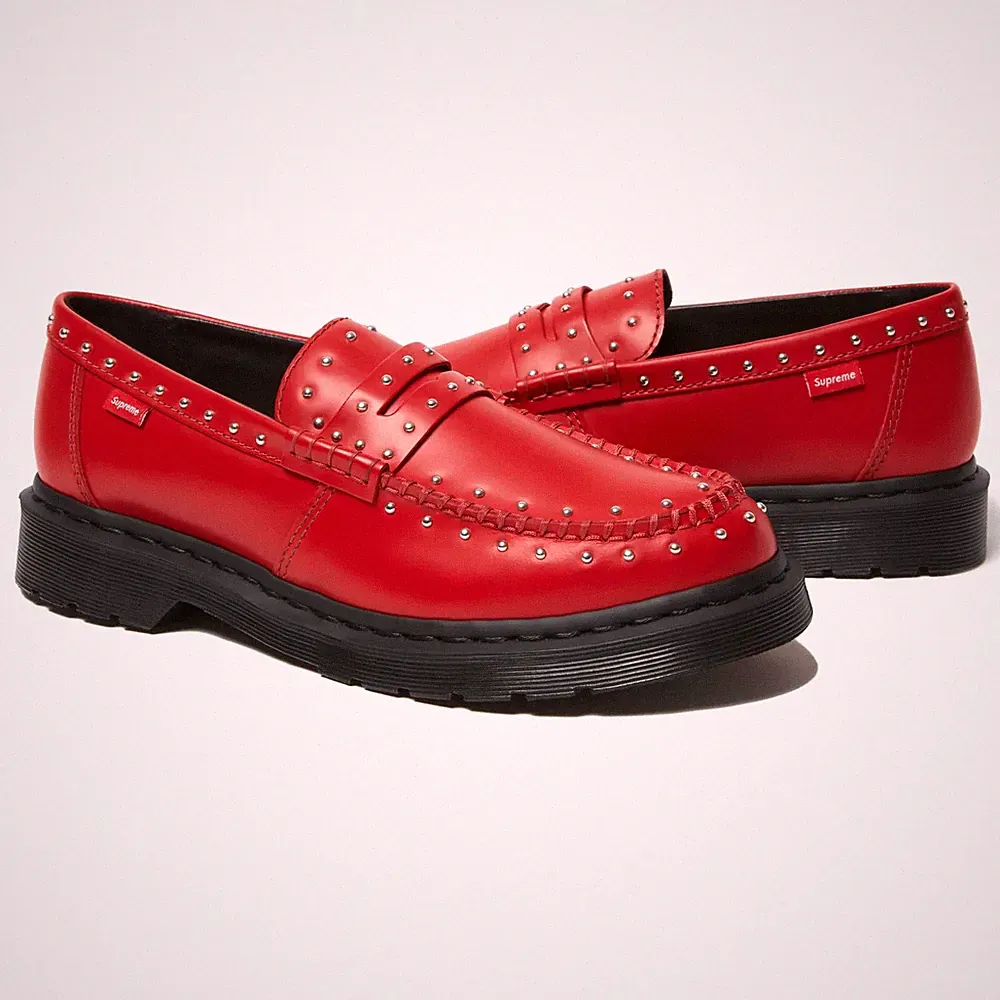 Supreme x Dr. Martens Studded Penton Loafer Red 25SS Week 13 Unisex Japan New