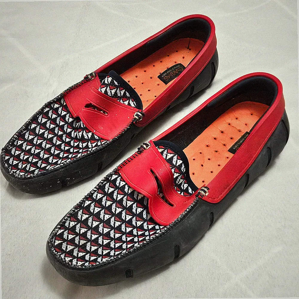Swims Penny Loafers Braided Lace Mens 10.5 Water Resistant Boat Shoes