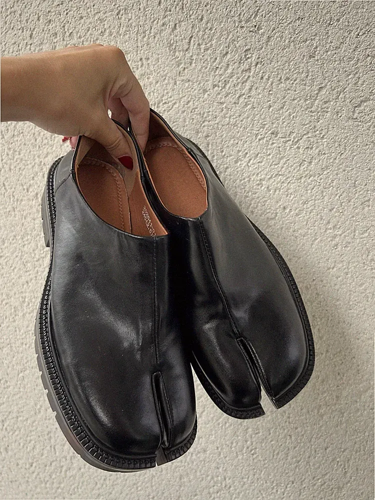 Tabi Split Toe Shoes Plateau Halbschuhe Schlitzspitze Zehen Japanisch