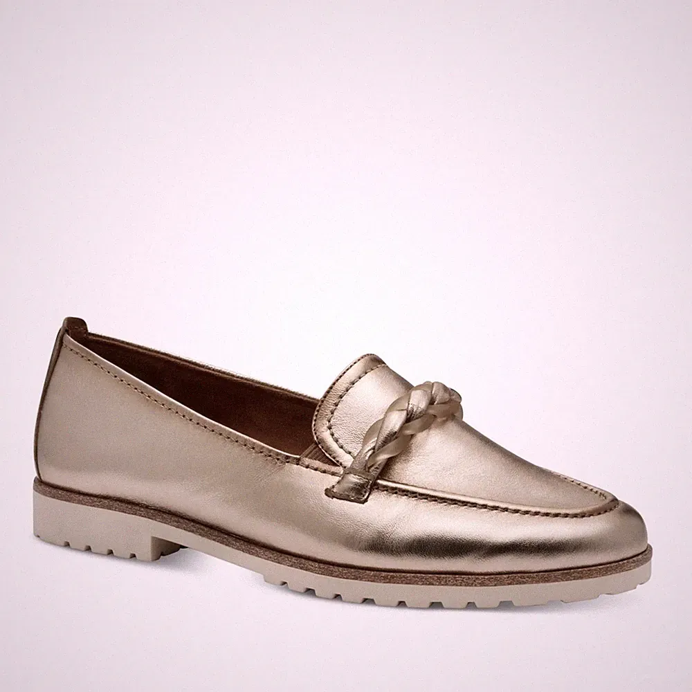 Tamaris Damen Braune Leder Loafer Freizeit 1-24200-42900