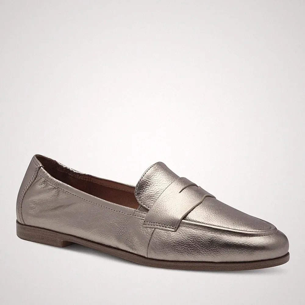 Tamaris Damen Graue Leder Loafer Freizeit 1-24210-42933