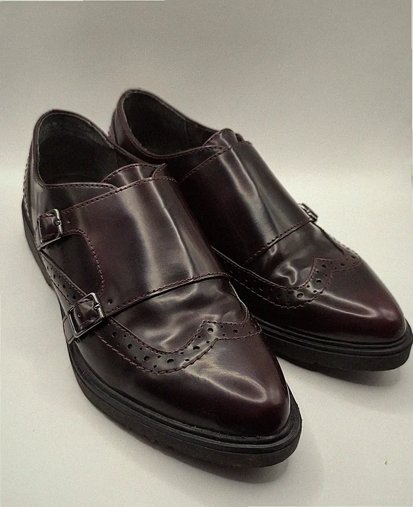 Tamaris Damen Loafer Bordeaux Rot Gr. 38 – Plateauschuhe Schnallen – neuwertig